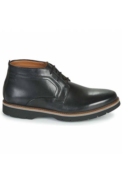 Clarks bayhill mid black smooth leather
